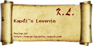 Kapás Levente névjegykártya